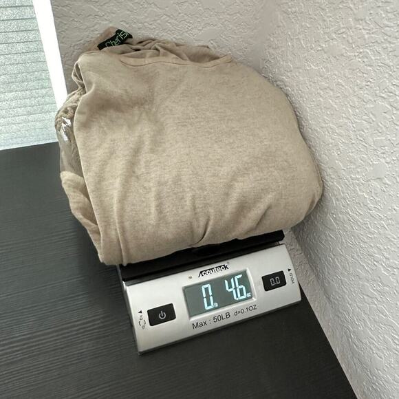 Cherishh Tan Scoop Neck Roll Tab Sleeve Lace Trim Boho Shift Dress Size Medium - Picture 9 of 9